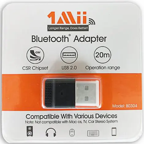Adapter USB Bluetooth 4.0 1Mii B04 zasięg 20 metrów transmisja 3 mb/s
