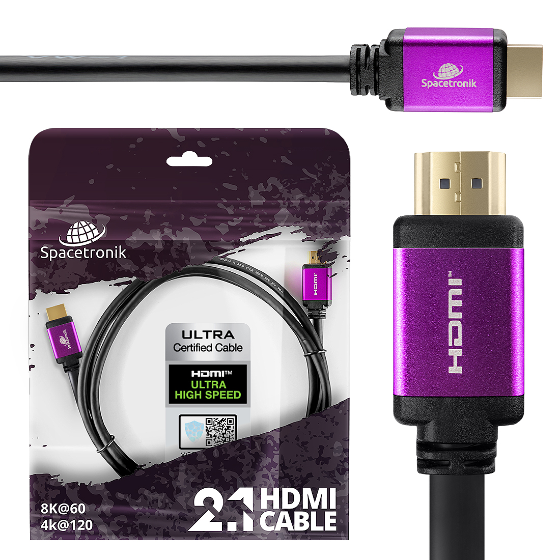 Kabel HDMI 8K w wersji 2.1 Spacetronik o dł. 4 m