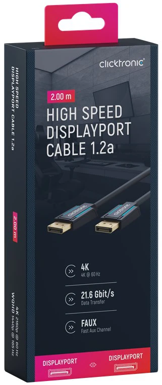 CLICKTRONIC Kabel DisplayPort DP - DP 2m
