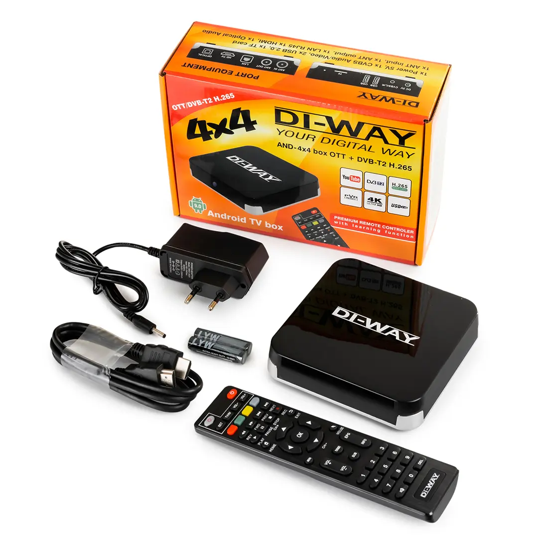 Dekoder DVB-T2 4K DI-WAY AND-4X4 ANDROID TV BOX