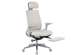Fotel ergonomiczny biurowy 5D z podnóżkiem Spacetronik Albert Beżowy