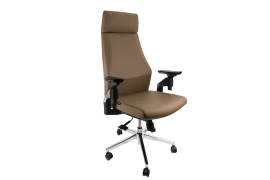 Fotel ergonomiczny biurowy z podłokietnikiem 4D Spacetronik GUNNAR brązowy OUTLET