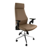 OUTLET Fotel ergonomiczny biurowy z podłokietnikiem 4D Spacetronik GUNNAR brązowy