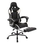 Fotel ergonomiczny biurowy z podnóżkiem i poduszkami Spacetronik Rally czarno biały