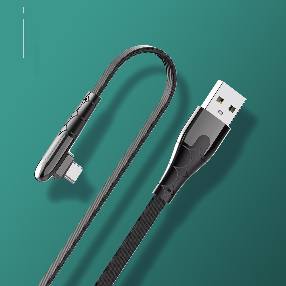 Kabel kątowy 90 stopni do szybkiego ładowania USB-A / micro-USB 1m 2,4A