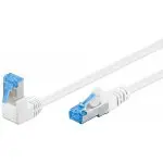 Kabel LAN Patchcord CAT 6A S/FTP KĄTOWY 1x90 biały 3m