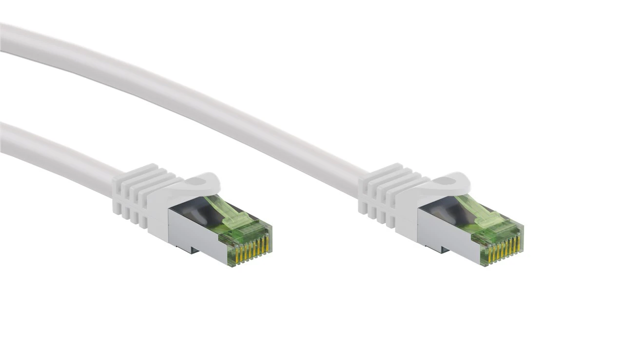 Kabel LAN Patchcord CAT 8.1 S/FTP cert. GHMT MIEDŹ biały 1m