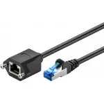Kabel LAN przedłużacz CAT 6A S/FTP czarny 0,5m