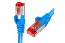 Kabel RJ45 CAT 6 S/FTP AWG27 LSZH niebieski 0,5m