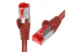 Kabel RJ45 CAT 6 S/FTP AWG27 LSZH czerwony 3m