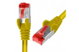 Kabel RJ45 CAT 6 S/FTP AWG27 LSZH żółty 0,5m