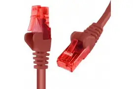 Kabel RJ45 CAT 6 U/UTP AWG24 czerwony 0,5m