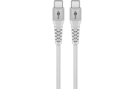 Kabel USB-C 2.0 480Mb/s Goobay w oplocie tekstylnym SuperSoft do 60W biały 0,5m