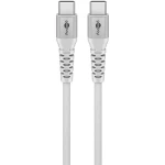 Kabel USB-C 2.0 480Mb/s Goobay w oplocie tekstylnym SuperSoft do 60W biały 2m