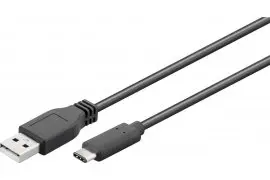 Kabel USB-C - USB-A 2.0 Czarny 1m Goobay