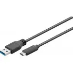 Kabel USB-C - USB-A 3.0 Czarny 1m Goobay