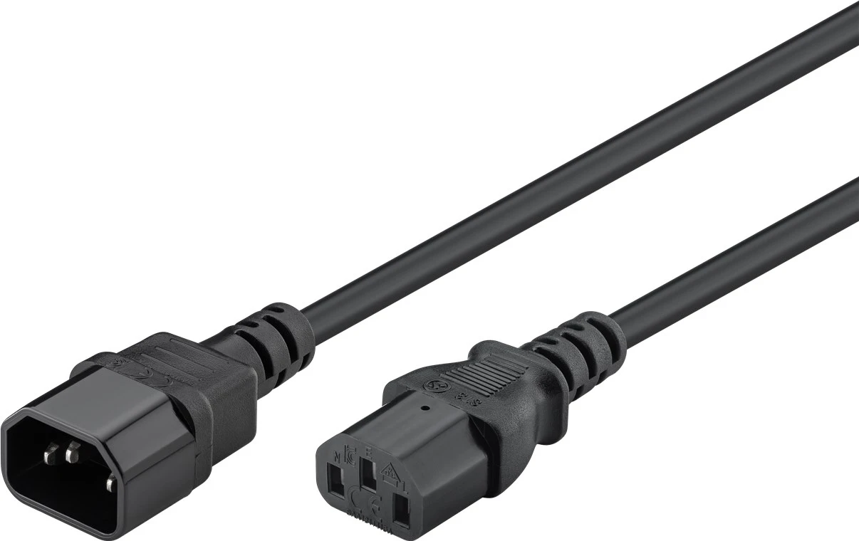 Kabel zasilający (komputerowy) IEC C13 - C14 Goobay czarny 3,5m