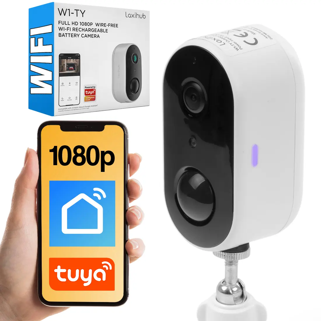 Kamera zewnętrzna wifi smart home Tuya Laxihub W1-TY