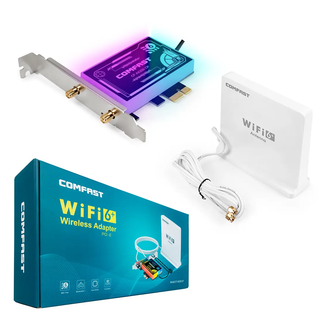 Karta sieciowa Wi-Fi 6 z bluetooth 5.1 ARGB