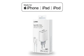 Mocna ładowarka 2xUSB-C MFI 35W kabel USB-C + Lightning Szybkie Ładowanie iPhone, iPad, iPoD