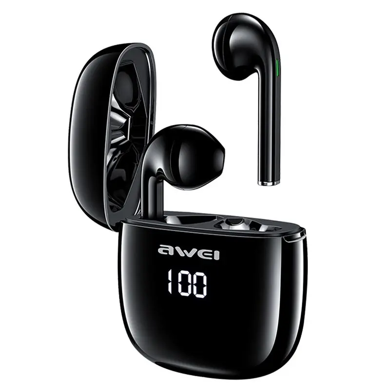 Słuchawki bezprzewodowe AWEI T15P Bluetooth 5.0 LCD czarne