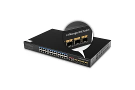 Switch LAN Gigabit zarządzalny L3 GS5024PS4 400W 24x PoE  10G 4x SFP 
