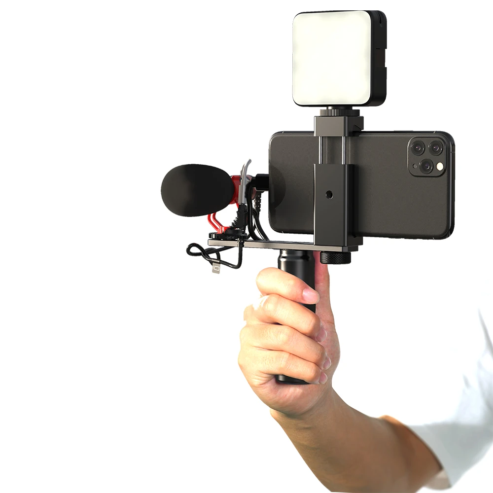 Uchwyt na telefon selfie stick statyw z mikrofonem Apexel APL-VG01-ML