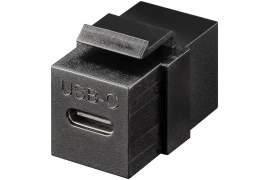 Złącze Keystone gniazdo USB-C 3.1obustronne czarne Spacetronik