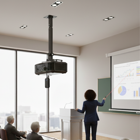 Zestaw ekran reczny uchwyt sufitowy transmiter HDMI pilot - zdjęcie 2