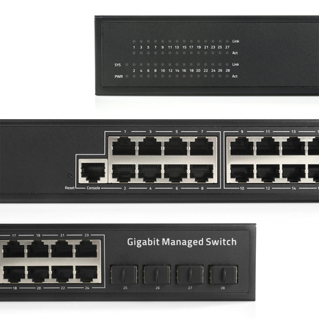 Switch zarządzalny L2 LAN 24x 1Gbps 4x porty SFP konsola przełącznik LAN Cudy GS2024S2 - zdjęcie 2