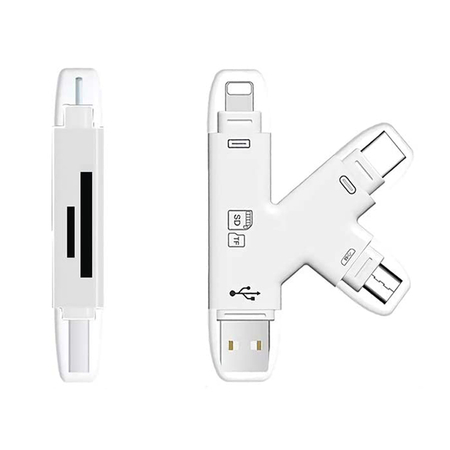 Czytnik kart pamięci SD microSD 4w1 USB USB-C Lightning microUSB SPU-CR01