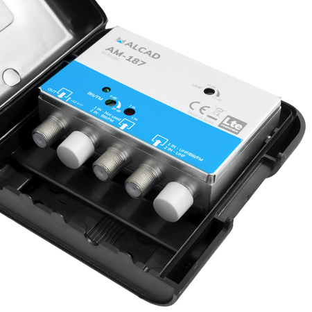 Alcad Wzmacniacz Masztowy AM-187 12V 32dB LTE700 UHF + VHF/BIII/FM - zdjęcie 2