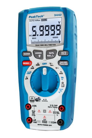 Multimetr cyfrowy z LCD, TRMS, Bluetooth rozdzielczości 60000 IP67 PeakTech 3442 - zdjęcie 2