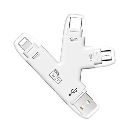 Czytnik kart pamięci SD microSD 4w1 USB USB-C Lightning microUSB SPU-CR01