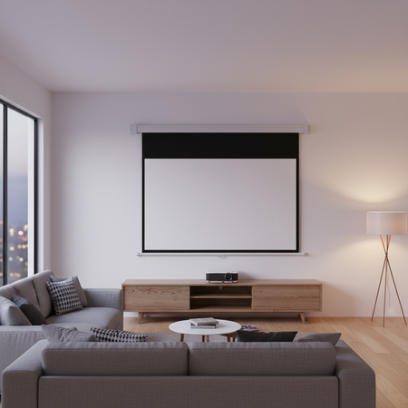 Ekran projekcyjny zwijany ręcznie 100" 16:9 biały - zdjęcie 2