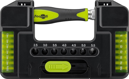 Wkrętak + bity/nasadki ZESTAW 37-elementowy WALIZKA Goobay - zdjęcie 2