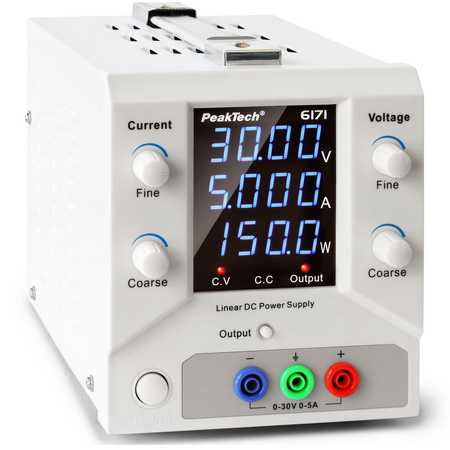 Zasilacz laboratoryjny 30V 5A DC PeakTech 6171 - zdjęcie 2