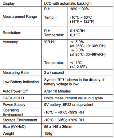 Miernik Temperatury I Wilgotności Termohigrometr PeakTech 5160 - zdjęcie 2