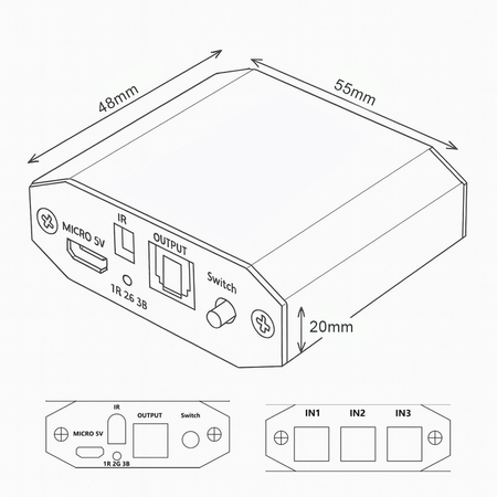 Optyczny rozdzielacz audio SPDIF Toslink 1x3