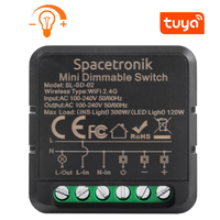 Dopuszkowy Mini ściemniacz światła dimmer Wi-Fi Smart Life Tuya trójfazowy gwieździsty Spacetronik SL-SD-02