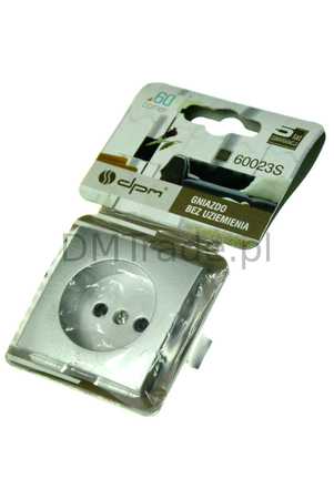 Gniazdo bez uziemienia - Corner 60 srebrne - zdjęcie 2