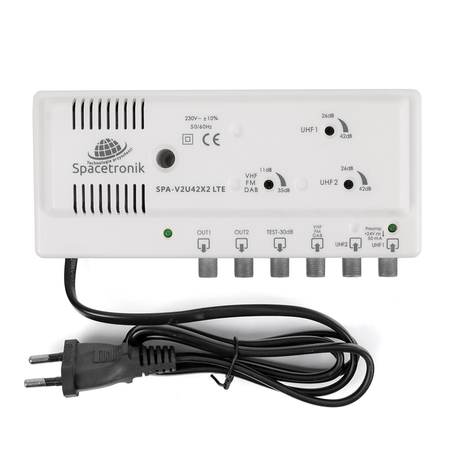 Domowy wzmacniacz sygnału TV naziemnej i kablowej Spacetronik SPA-V2U42X2 LTE - zdjęcie 2