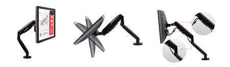 Uchwyt biurkowy do monitora Spacetronik SPA-G161 (czarny)