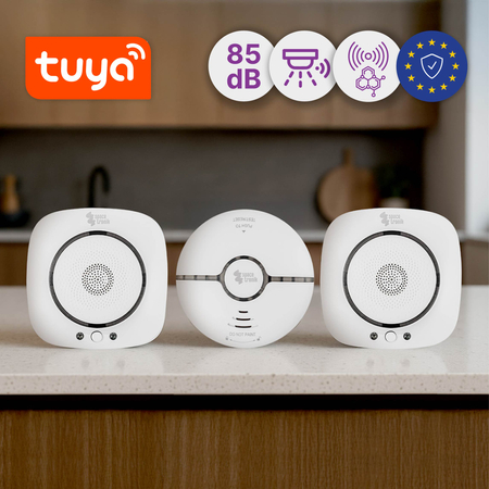 Czujnik 3x dymu gazu czadu zestaw Tuya SL-DZ-CDG01 - zdjęcie 2