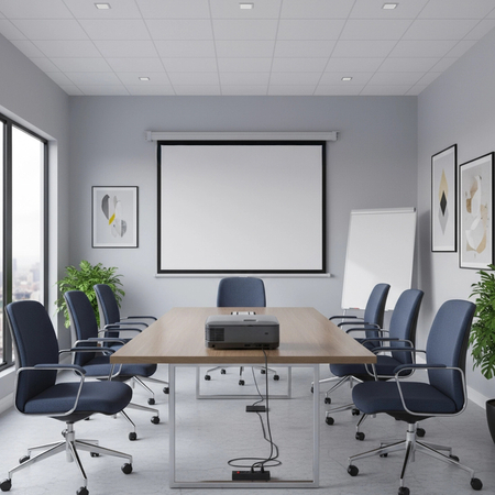 Ekran projekcyjny zwijany ręcznie 100" 4:3 biały - zdjęcie 2