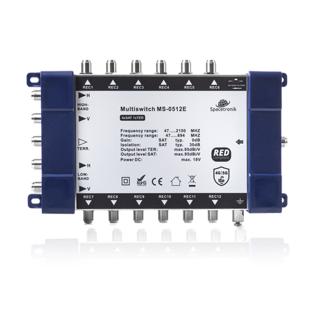 Multiswitch 5/12 końcowy Spacetronik E-Series MS-0512E z zasilaczem - zdjęcie 2