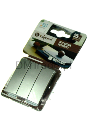 Włącznik potrójny - Corner 60 srebrny - zdjęcie 2