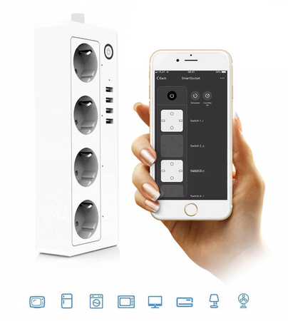 Listwa zasilająca prądowa z USB sterowana Wi-Fi Spacetronik Smart Life SL-PS26