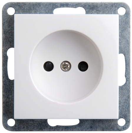 Gniazdo bez uziemienia - Corner 60 białe - zdjęcie 2