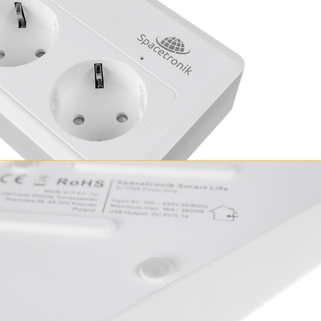 Listwa zasilająca prądowa z USB sterowana Wi-Fi Spacetronik Smart Life SL-PS26